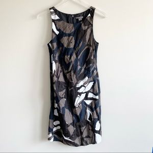 Vince Sleeveless Painted Linen Midi Dress Size 6